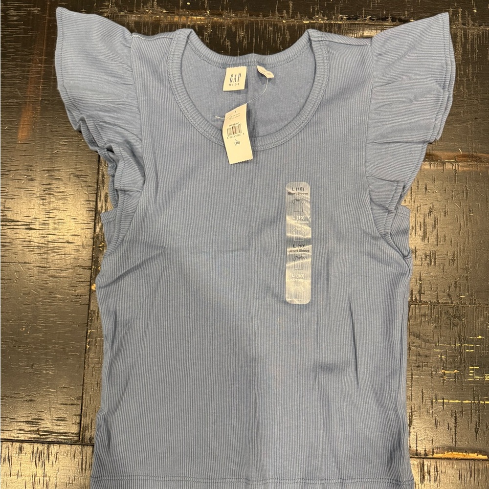 GAP Kids Light Blue Flutter Sleeve Tee